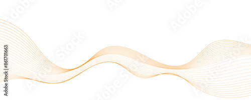 Vector abstract background with dynamic orange waves, lines and particles.	
