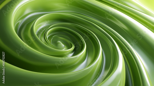 Fundo verde redemoinho abstrato. Ilustração 3D, renderização 3D. photo