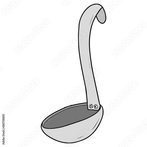 soup ladle illustration hand drawn isolated vector