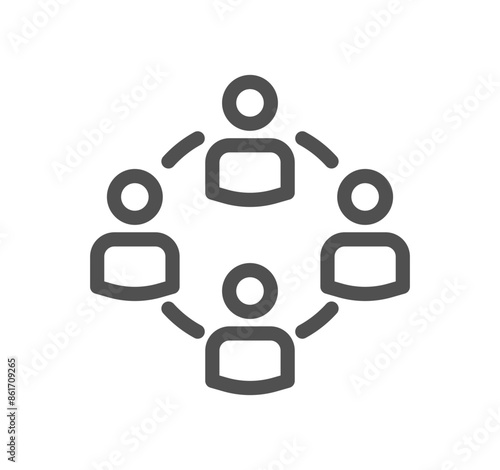 Teamwork related icon outline and linear vector.	
