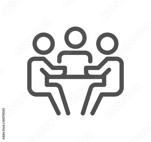 Teamwork related icon outline and linear vector.	
