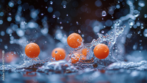 Photo of bouncing spitballs, volumetric exposure.generative ai