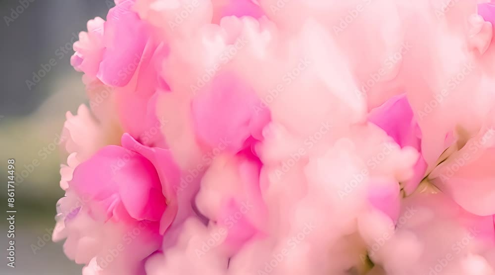 Close up of a peony swaying gently in the breeze, under a bright sky with a timelapse of clouds Close up of a peony swaying gently in the breeze, under a bright sky with a timelapse of clouds