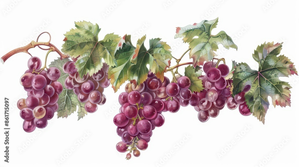 custom made wallpaper toronto digitalvintage botanical illustration of grapes isolated on white background