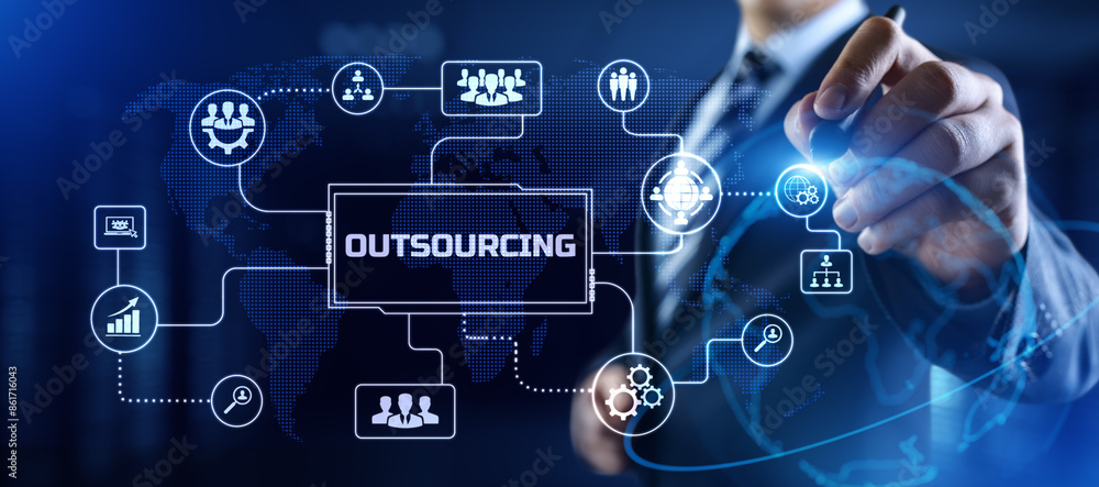 Outsourcing global recruitment human resources management concept. Outsourcing global recruitment human resources management concept.