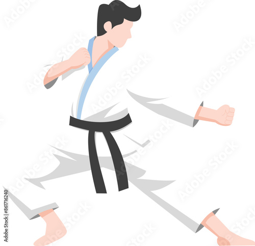 karate kung fu master Vector. karate moves illustration