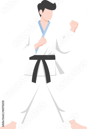 karate kung fu master Vector. karate moves illustration