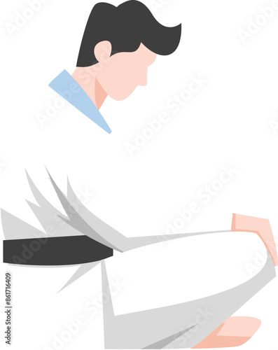 karate kung fu master Vector. karate moves illustration