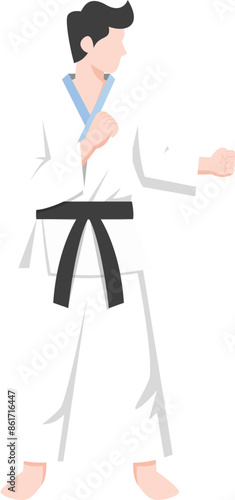karate kung fu master Vector. karate moves illustration