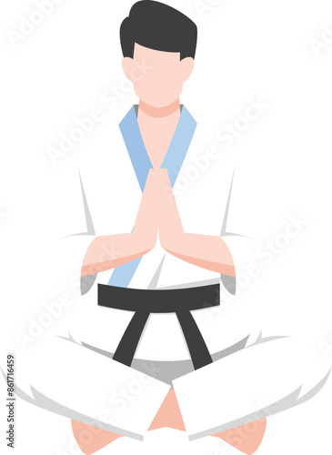 karate kung fu master Vector. karate moves illustration