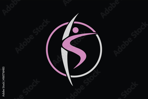 People Care Logo and Icon Template with letter K, S, KS OR SK