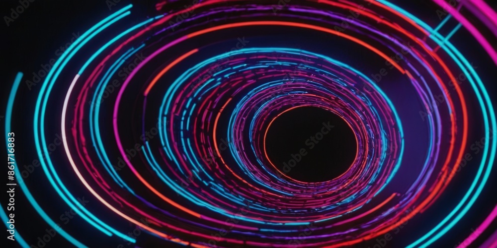 captivating scene of a circular object, glowing with hues of blue and pink lights captivating scene of a circular object, glowing with hues of blue and pink lights