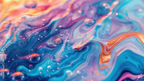 vivid paint splash swirling mixing colors like chemical reaction abstract background photo