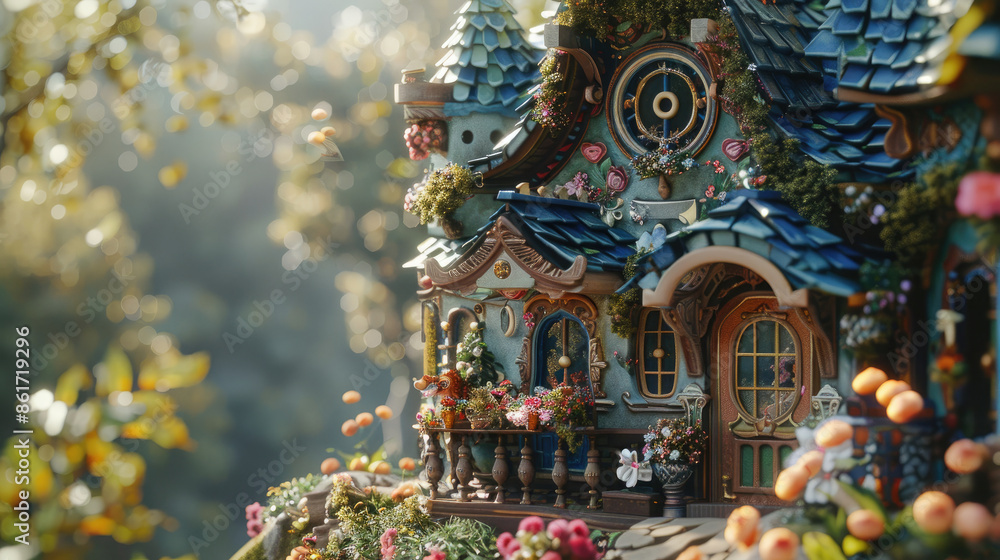 A captivating close-up of a stylized house, showcasing intricate details. The artful composition transforms the ordinary into an extraordinary visual delight. A captivating close-up of a stylized house, showcasing intricate details. The artful composition transforms the ordinary into an extraordinary visual delight.