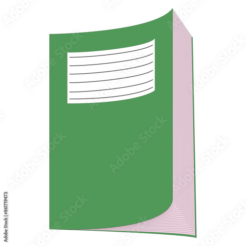softcover notebook with pages vector element
