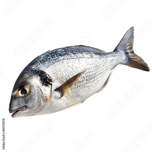 [Transparent Background PNG]Fresh whole gilthead bream fish on white background
