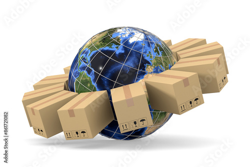 Global delivery cargo. Isol...