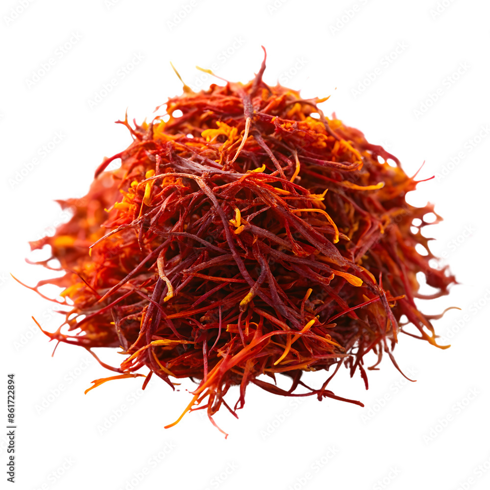 Naklejka premium Close-Up of Saffron Strands on Dark Background