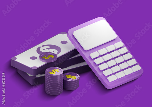 Money and calculator. Finan...