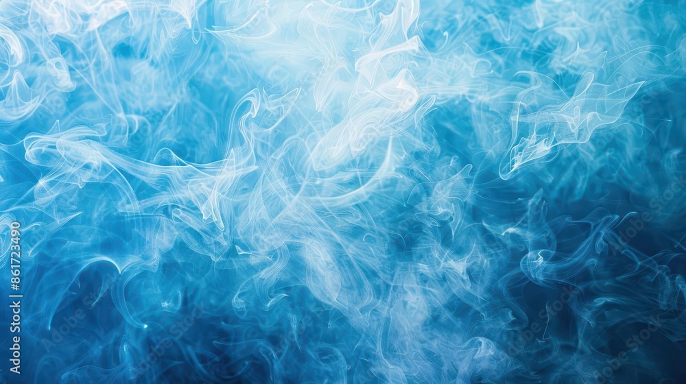 serene blue background with billowing white smoke abstract artwork serene blue background with billowing white smoke abstract artwork