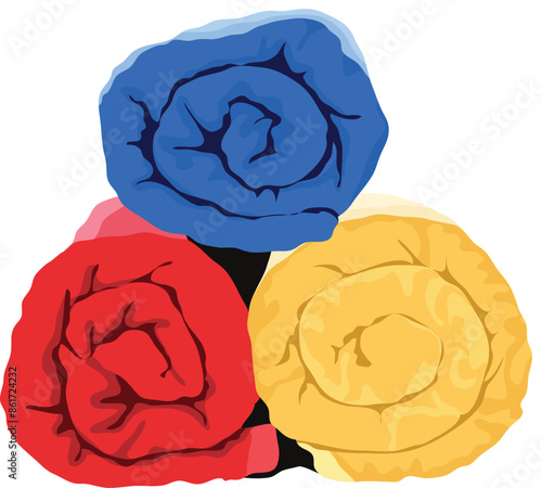 Stack of Bathroom Towel Roll Illustration