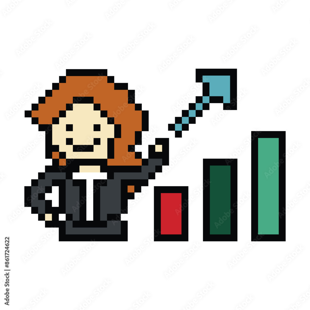 Cute pixel cartoon 8bit character business woman businesswoman smart work life office game isolated for decoration business 8 bit female career smart character game vector. Cute pixel cartoon 8bit character business woman businesswoman smart work life office game isolated for decoration business 8 bit female career smart character game vector.