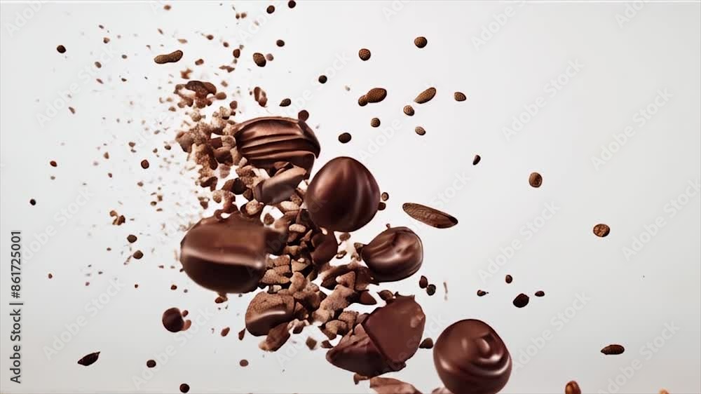 Chocolate and Hazelnut Explosion in Slow Motion Chocolate and Hazelnut Explosion in Slow Motion