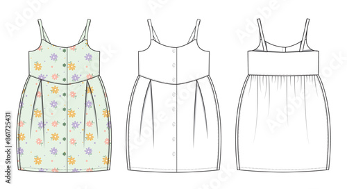 illustration of a all over printed dress 