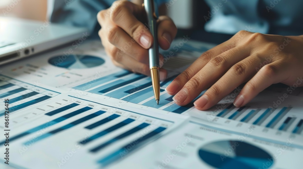 Empowering Success Hands Guiding Growth on Financial Report Empowering Success Hands Guiding Growth on Financial Report