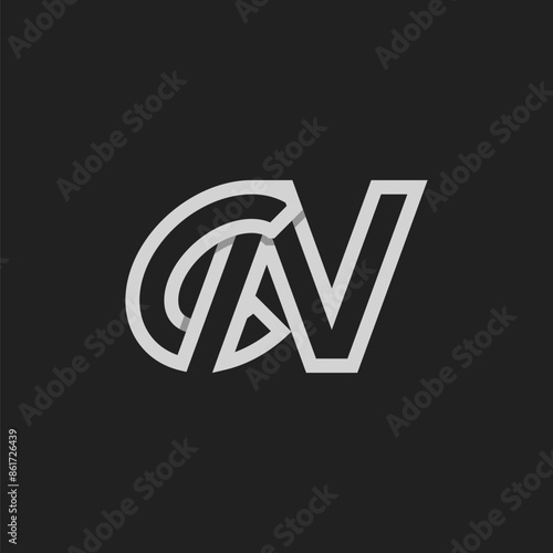 Letter CN or NC  Logo, Monogram Logo letter C with N combination, design logo template, vector illustration