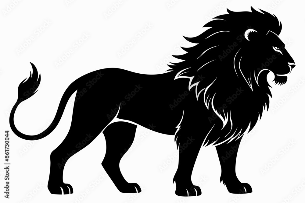 isolated black silhouette of a lion collection, lion black silhouette icon vector isolated black silhouette of a lion collection, lion black silhouette icon vector