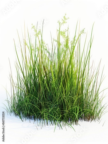A tall grassy plant with a few brown spots. The grass is green and the brown spots are small