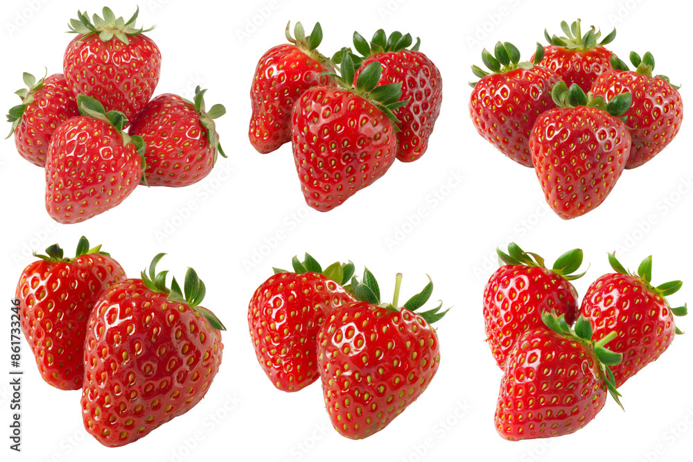 Realistic photo illustration of Strawberry, isolated on transparent background Realistic photo illustration of Strawberry, isolated on transparent background