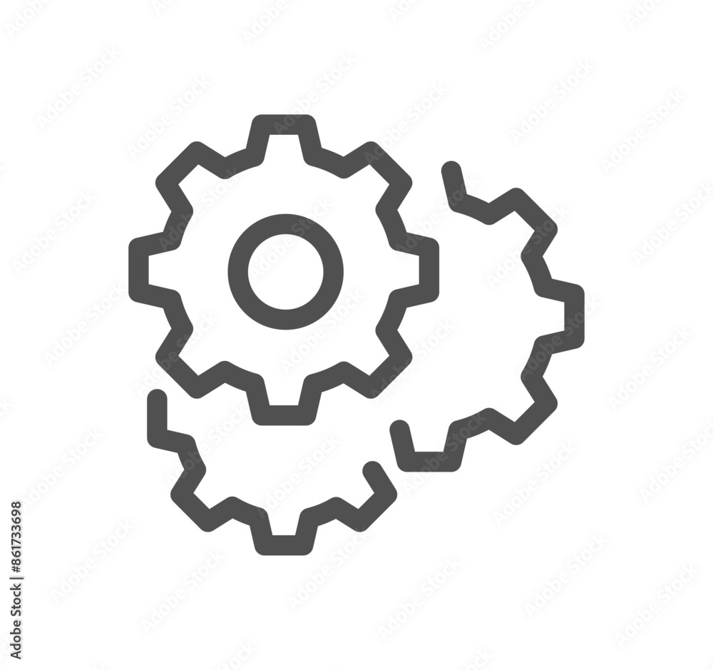 Gear related icon outline and linear vector. Gear related icon outline and linear vector.