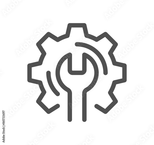 Gear related icon outline and linear vector.	
