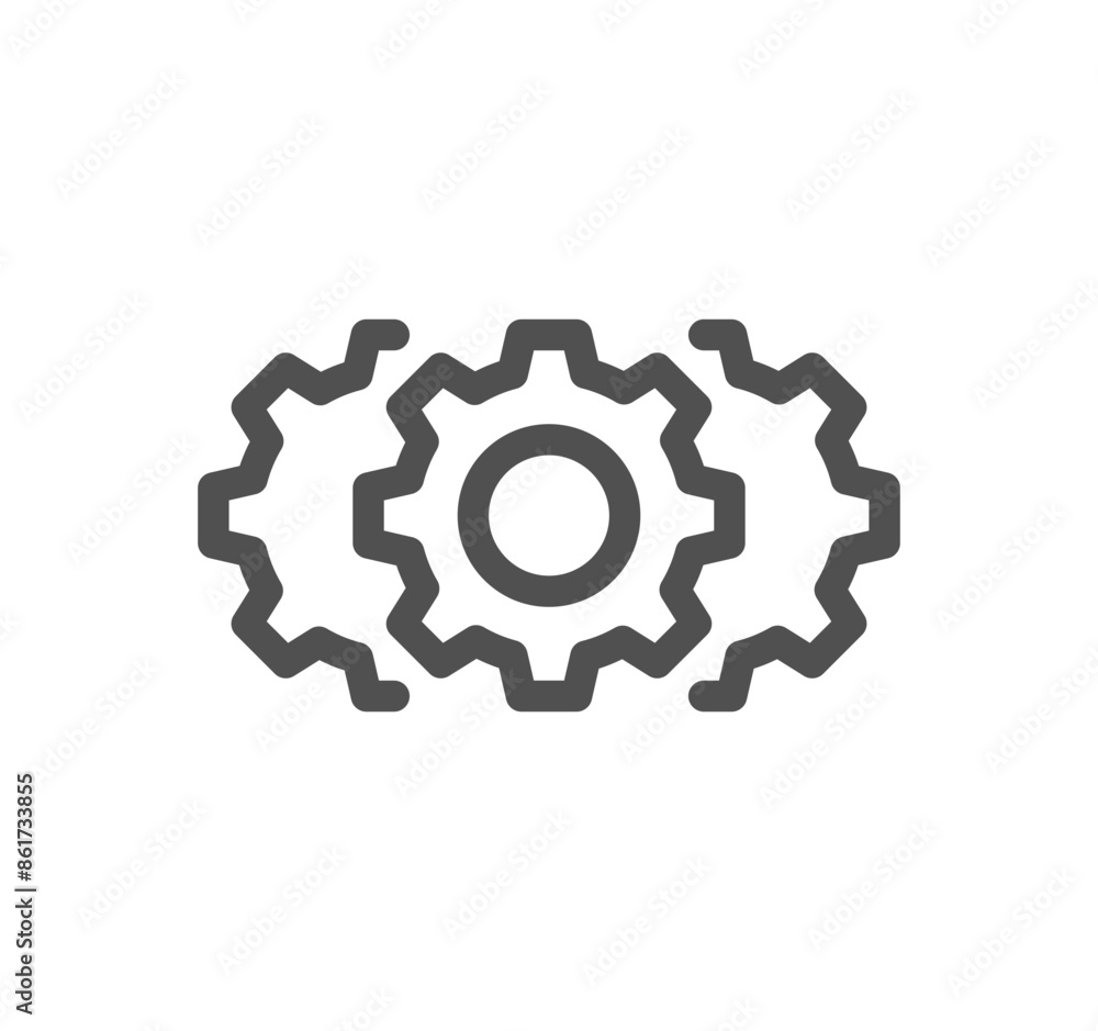 Gear related icon outline and linear vector.	