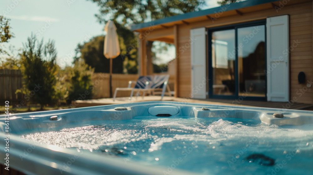 Summer Bliss: Mobile Home with Outdoor Jacuzzi in France Summer Bliss: Mobile Home with Outdoor Jacuzzi in France