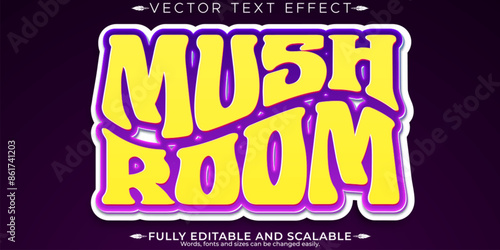 Psychedelic trippy text effect, editable mushroom text style