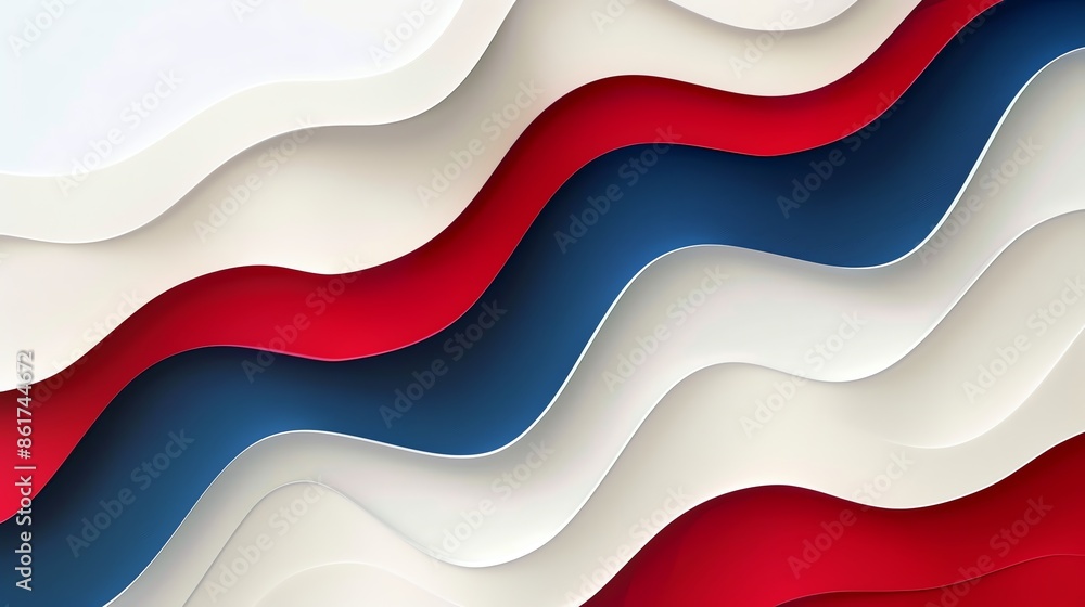 Vibrant Red, White, and Blue Wave Pattern Vibrant Red, White, and Blue Wave Pattern