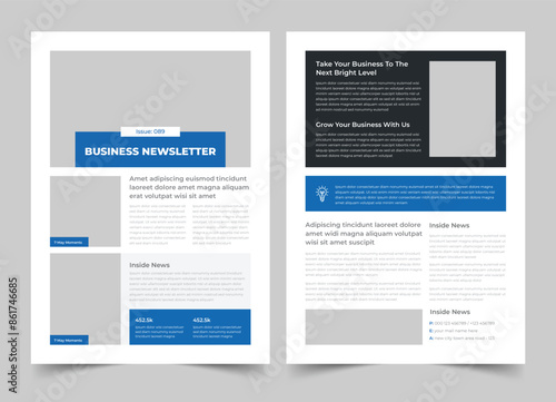 Business Newsletter Design, A4 Newsletter template, Annual Report Design