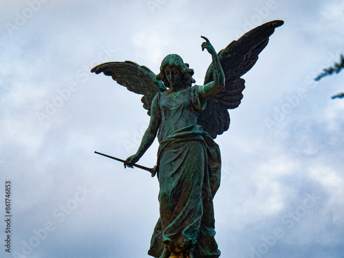 Photography angel statue in the sky