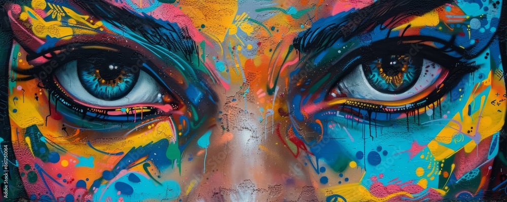A vibrant street art mural, its bold colors and powerful message transforming an urban wall into a work of art, reflecting contemporary social and cultural issues, using art to make a statement. A vibrant street art mural, its bold colors and powerful message transforming an urban wall into a work of art, reflecting contemporary social and cultural issues, using art to make a statement.