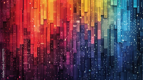 Wallpaper Mural Abstract rainbow background with vertical stripes and glittering particles. Torontodigital.ca