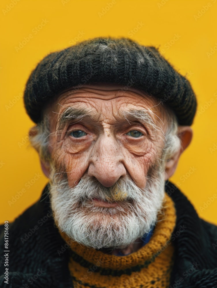 A portrait of an elderly gentleman with a long beard and a hat, suitable for various occasions where a sense of wisdom and experience is desired A portrait of an elderly gentleman with a long beard and a hat, suitable for various occasions where a sense of wisdom and experience is desired