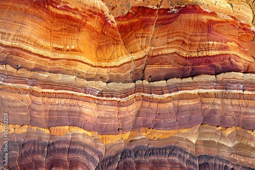 A waveform made of the layers of rock strata in a grand canyon