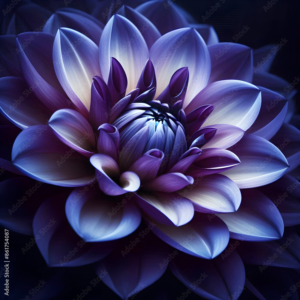 indigo dahlia, macro photography indigo dahlia, macro photography