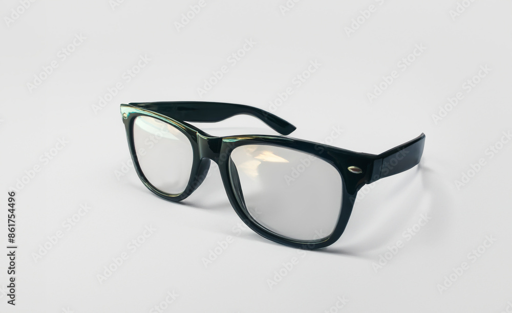 Classic black glasses on white background Classic black glasses on white background