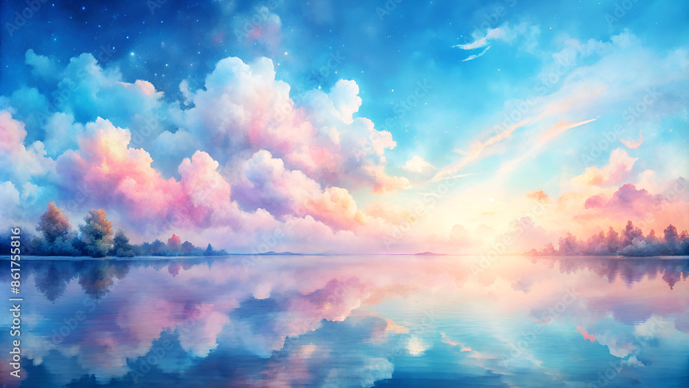 watercolor pastel pink with tranquil sky blue watercolor pastel pink with tranquil sky blue