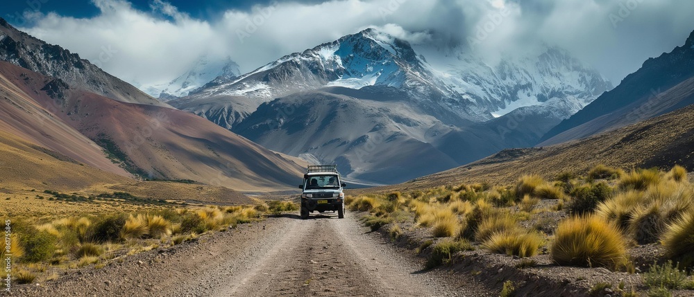 AI generator image of country road,Highway near mountain range Beautiful large snow cover AI generator image of country road,Highway near mountain range Beautiful large snow cover