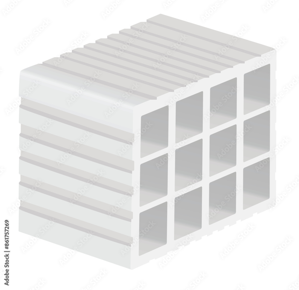 One block brick. vector illustration One block brick. vector illustration